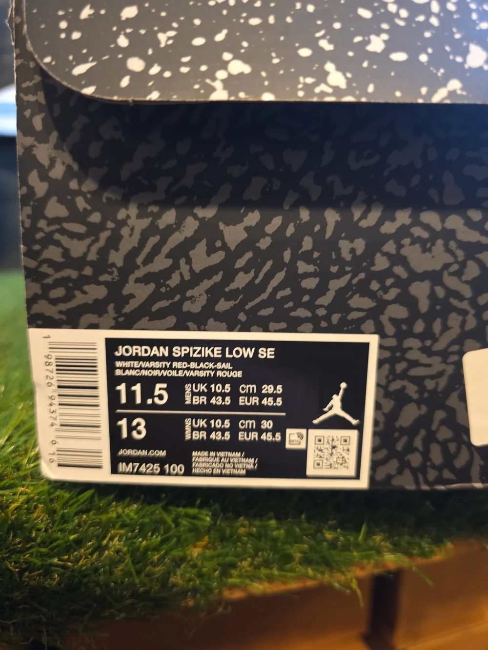 Jordan Kids' Sneakers in White with Black, Red and Green Accents